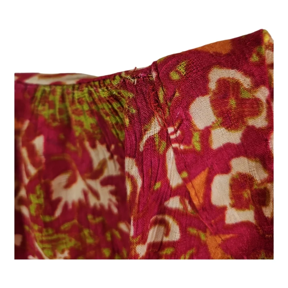 Rachel Zoe Long Sleeve Cropped Batik Gypsy Peasant Style Beach Top Size M - Picture 4 of 9